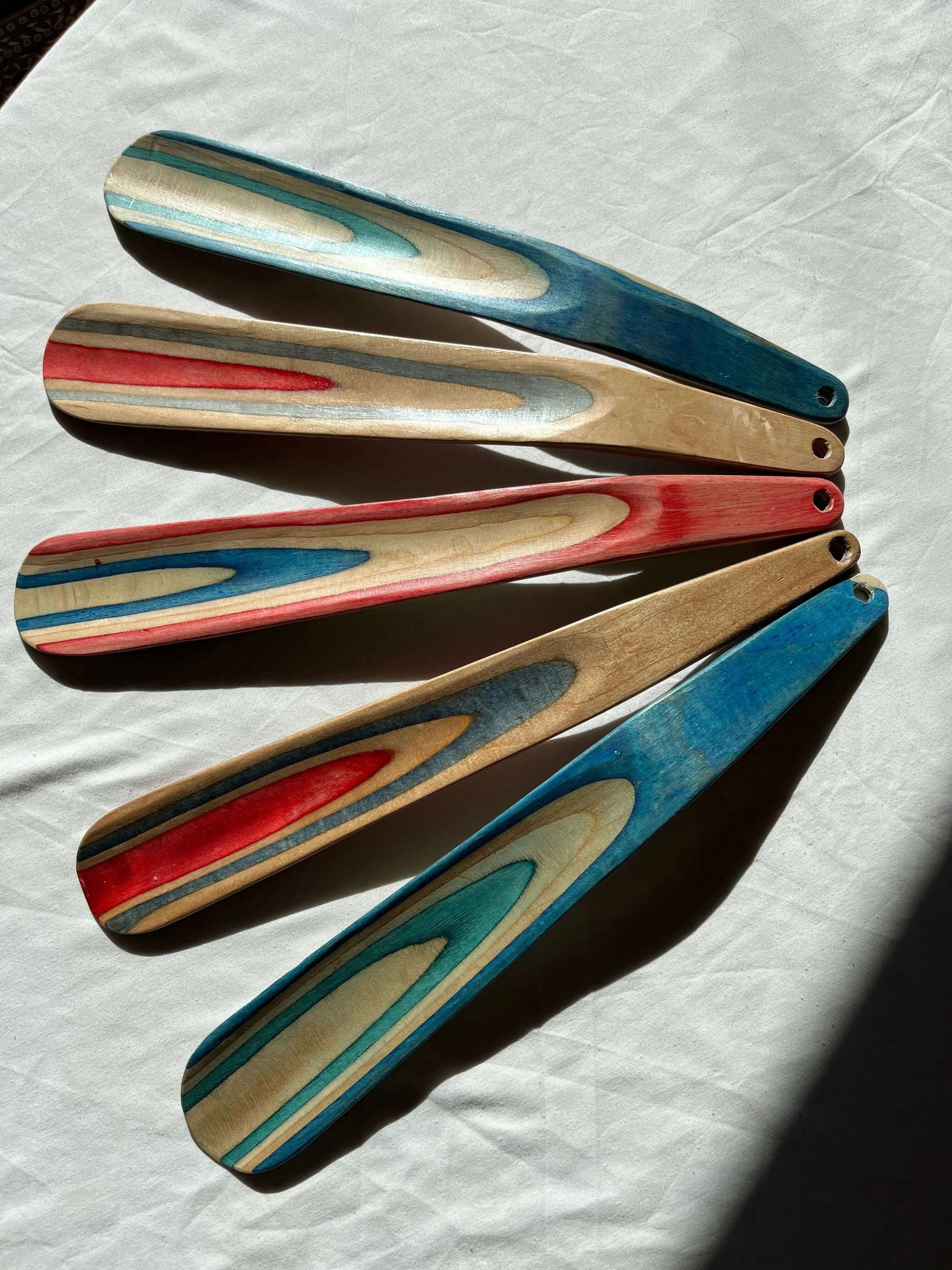 recycled skateboard shoe horn Anej Vidmar Woodworking