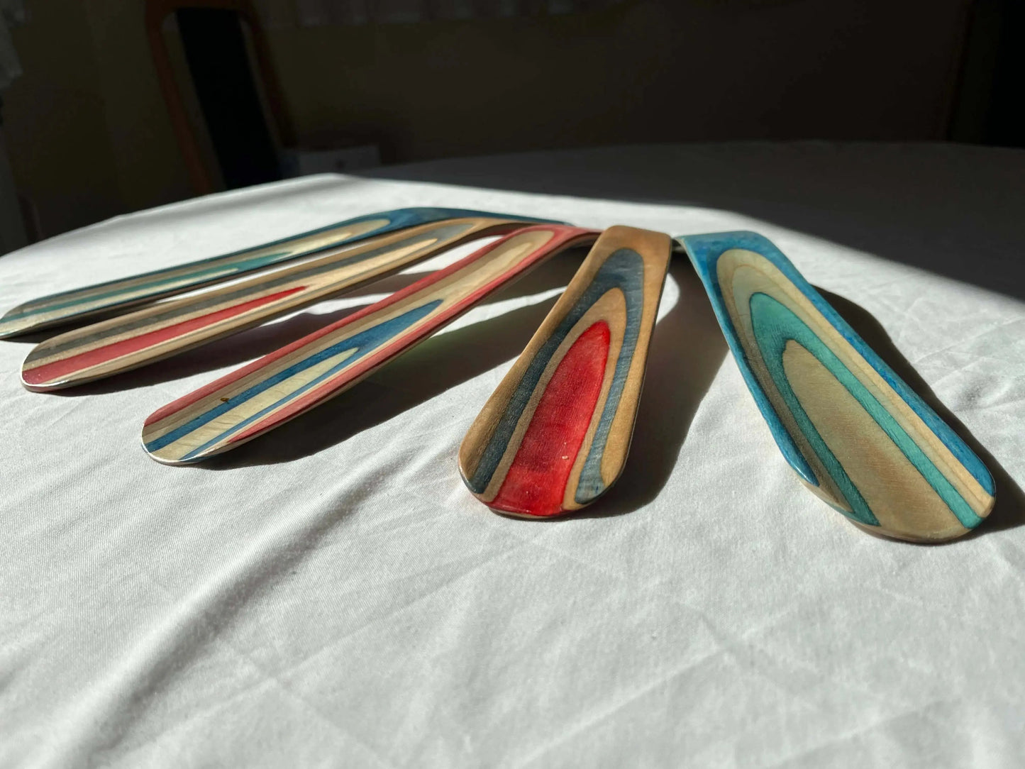 recycled skateboard shoe horn Anej Vidmar Woodworking